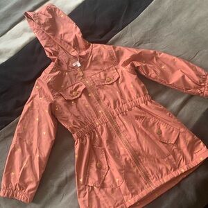 Hooded Rose Gold Pink Jacket with Hearts Toddler 5t NWOT